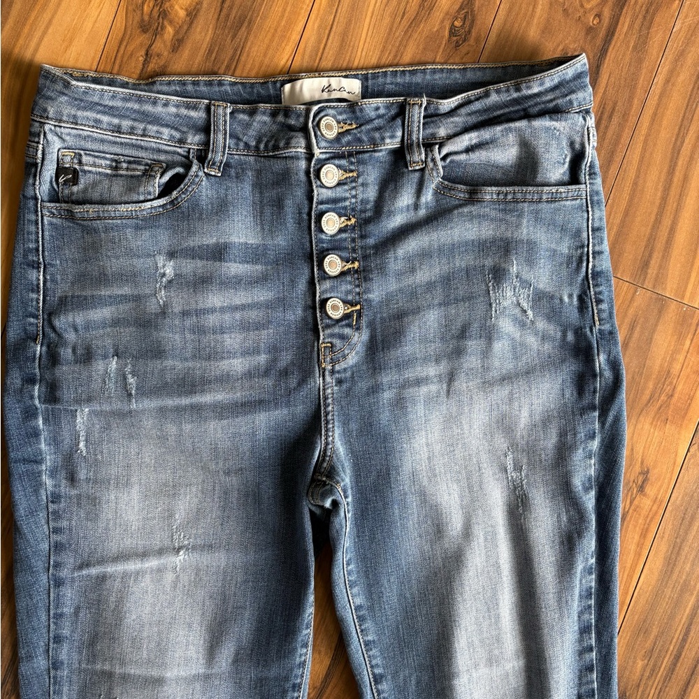 KanCan Blue Skinny Jeans with Subtle Fading